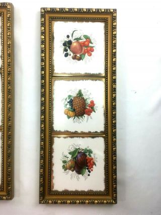 VTG H&R Johnson Ceramic Wall Tile England Flower & Fruits 4.  25” Tiles 3