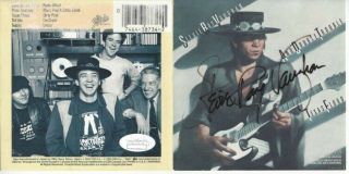 Stevie Ray Vaughn And Double Trouble Signed Texas Flood Cd Cover Jsa Letter