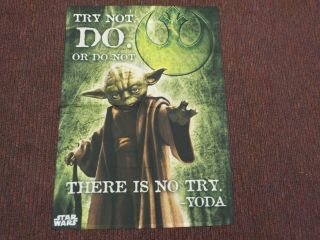 V Star Wars Aotc Clone Wars Yoda Try Not Do Or Do Not Banner Tapestry Poster