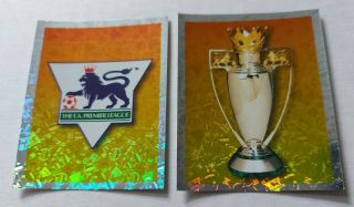 Premier League Badge & Trophy Merlin 1998 Premier League Stickers 1 & 2
