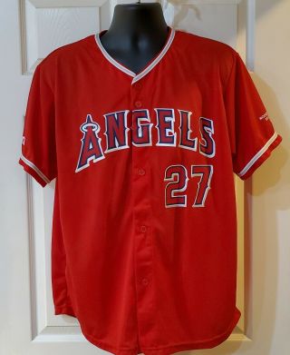 Mlb La Anaheim Angels Mike Trout Jersey - Rookie Of Year All - Star Mvp - Sga