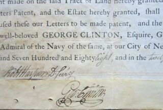 Founding Father George Clinton Signs Land Grant For John Tayler 3