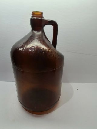 Vintage Clorox Bleach Embossed Gallon Brown Amber Glass Bottle Jug Laundry