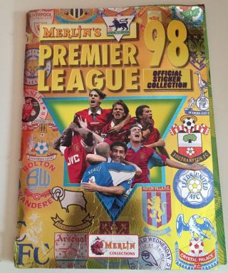 Merlins Premier League 98 Official Sticker Album Incomplete