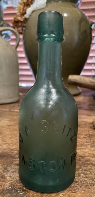 1870s J.  A.  Seitz Soda Bottle Easton,  Philadelphia Pa