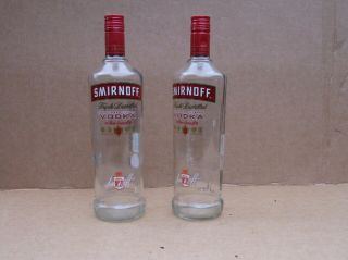 Empty Smirnoff Vodka Bottle 1litre X 2 Bottle Art Craft Upcycle