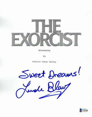 Linda Blair Signed Autograph " The Exorcist " Full Script Beckett Bas 1