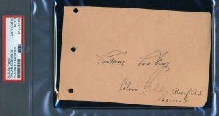 Calvin Coolidge Psa Dna Hand Signed Album Page Autograph