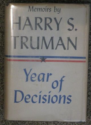 Memoirs,  By Harry Truman,  Hand Signed In Ink,  Year Of Decisions,  Volume One