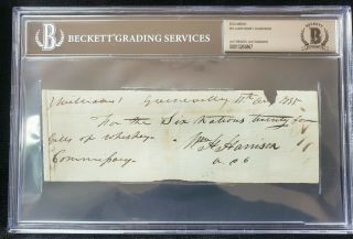 William Henry Harrison President Signed Autograph Document Beckett Bas.