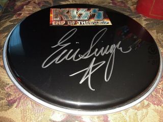 Eric Singer Signed Drumhead Kiss End Of The Road Tour Autograph Rare