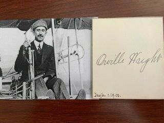 Orville Wright Signed Card,  Aviation Pioneer,  Dayton Ohio,  Kitty Hawk