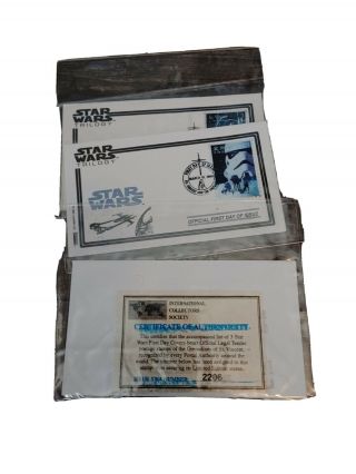Star Wars St.  Vincent First Day Issue Stamps Set Of 3 With Cert.