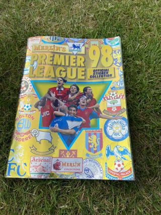 Merlin’s Premier League Sticker Album 1998 Incomplete