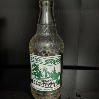Vintage Pearl Spring Beverages Acl Bottle Rare