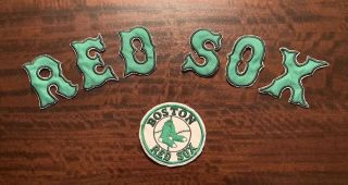 Vintage 2000’s Boston Red Sox St.  Patrick’s Day Jersey Letters Patch Kit - Lot;