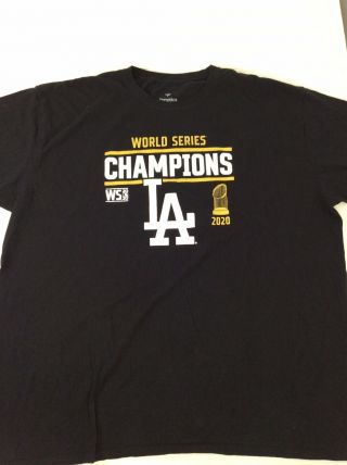 Los Angeles Dodgers World Series Champs T Shirt Black Short Sleeve Mens 3xl Xxxl
