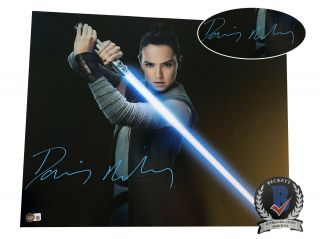 Daisy Ridley Signed Star Wars The Force Awakens Autograph 16x20 Photo Beckett 1