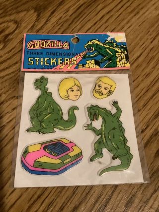 Godzilla Vintage 3d Puffy Stickers Toho 1979 Factory