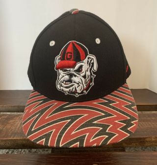Georgia Bulldogs Dawgs Zephyr Ncaa College Red Black Snapback Hat Cap