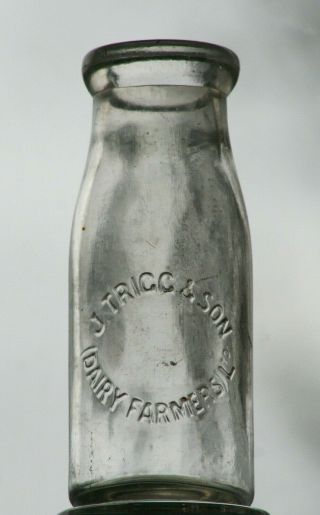 1920s 1/2pt Milk Bottle Trigg Dairy Farmers Walton On Thames London Ideal Vase