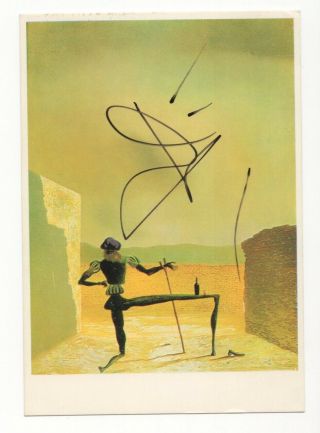 Salvador Dalí - Iconic Surreal Artist - Autographed 4x6 French Postcard