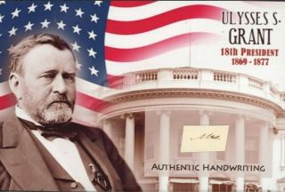 President Ulysses S Grant Handwriting Cut Jsa Loa " Mrs " Signed Word Cut Letter
