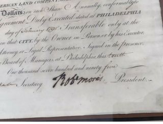 Declaration Of independence Signer Robert Morris Autograph Document 1795 4