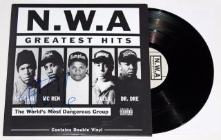 ICE CUBE SIGNED NWA GREATEST HITS LP VINYL RECORD PREDATOR AUTOGRAPHED,  JSA 4