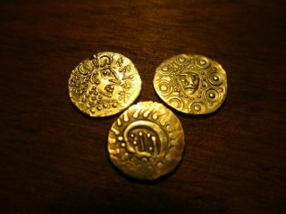 3 Viking Anglo Saxon Style Silver Continental Sceatta Imitation Coins Woden Bird