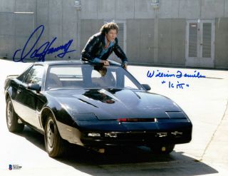 William Daniels David Hasselhoff Autograph Signed Knight Rider 11x14 Beckett 17