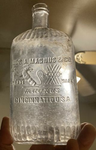 Vintage Whiskey Bottle Jos.  Magnus &co Cincinnati Ohio