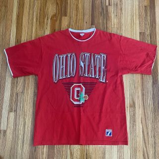 Vintage Ohio State University Buckeyes Osu Red T Shirt Logo 7 Sz Xl