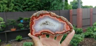 Large - 5 " - Top Pink - Red Natural Colorful Agate - Morocco,  Midelt,  Aouli