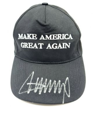 President Donald Trump Hand Signed Autographed Black Make America Great Hat