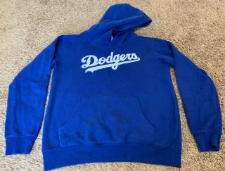 Mlb Los Angeles La Dodgers Blue White Logo Youth Boy’s Xl (18 - 20) Hoodie