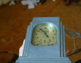 Vintage 6 " Crawford Wind Up Clock Jeweled Movement Automatic Range Timer 86c Nr