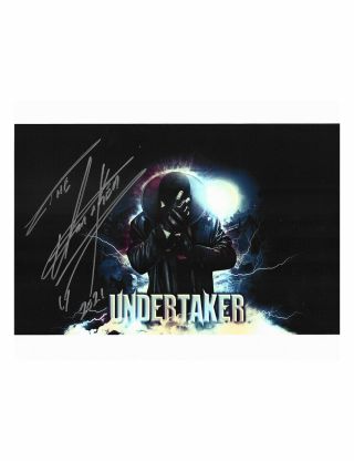 10x8 Wwf Wwe The Undertaker Print Signed By Mark Calaway 100 Authentic With