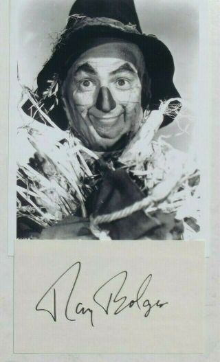 Ray Bolger Signed Autograph  The Scarecrow  Wizard Of Oz 1939 Mgm Film