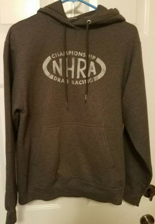 Vintage Nhra Championship Drag Racing Hoodie Size Medium Gray