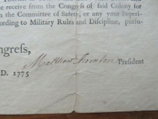 Rare document signed Matthew Thornton Declaration Independence signor autograph 6