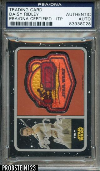 125089 Daisy Ridley Signed Topps Star Wars Tfa Rey Patch Psa/dna Itp Full Auto
