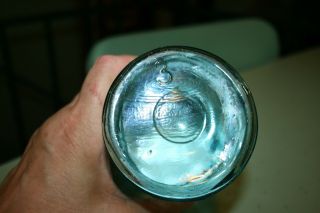 Vintage 30 ' s 40 ' s Ball Perfect Mason 3 Blue Pint Jar w/ Ball Zinc Lid 3
