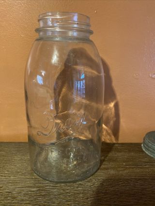 Vintage Drey Perfect Mason Clear Half Gallon Mason Jar