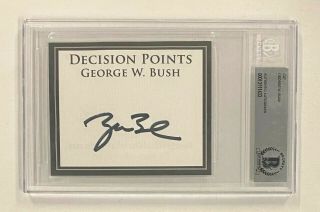 President George W.  Bush Signed Cut Autograph Beckett Bas Bgs Auto
