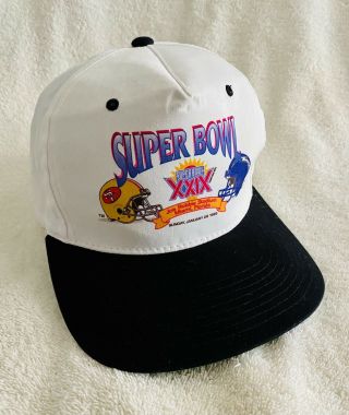 Rare Vtg Nfl Bowl Xxix 29 Snapback Hat 1995 49ers Vs Chargers Football