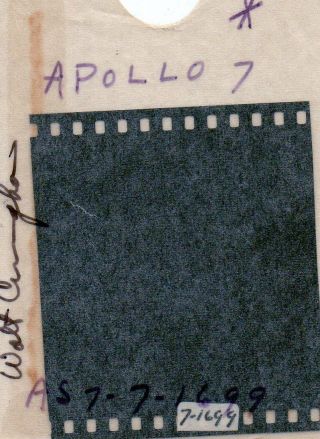 Walt Cunningham signed NASA Apollo 7 Film Negative PSA/DNA 2