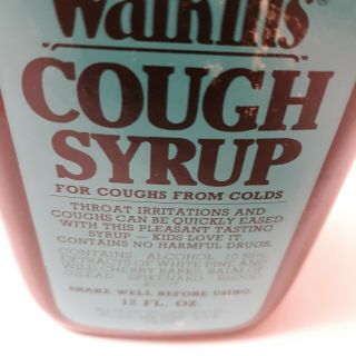 Vintage watkins Cough Syrup 12 Oz Bottle Full 3