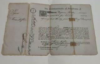First President Usa Thomas Mifflin,  Governor Pa,  Signed Document 1794