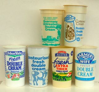 (milk Bottle) Lovely Old Cream Cartons Dairy